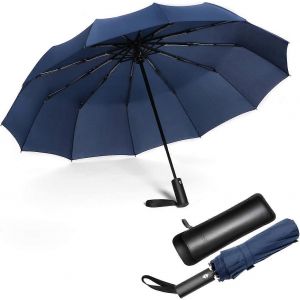Parapluie pliant à 12 côtes coupe-vent voyage compact,ouverture / fermeture automatique Grands parapluies de pluie avec manteau en téflon - Neuf