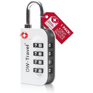 KALANKA-Cadenas TSA pour Valise. Cadenas Code 4 Chiffres Antivol pour Bagages Casier Rangement Tente Camping. TSA Bagages Combinaison USA. Accessoires de Voyage avion. Serrure Valise 1 Argent - Neuf