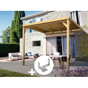 Pergola Adossée En Bois Rennes 600 X 400 Cm + 3 Supports - Maderland - Neuf