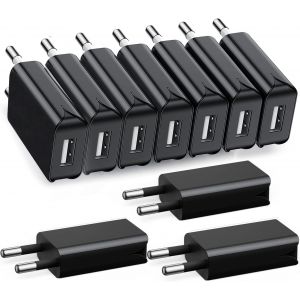 Lot De 6 Chargeurs Usb 5W, 5 V/1 A Mini Usb Prise De Chargeur Secteur Usb Adaptateur Pour Iphone, Samsung, Mp3, Ventilateur Usb, Smartwatch Et Plus Encore - Neuf