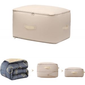 lbgwp60-Organisateur D'Auto-Compression Ultra Peu Encombrant, Sacs De Rangement Compressible Pour Couettes Et Vêtements, Pour Couettes Et Vêtements, Sac De Compression Voyage (Beige,54X42X50Cm) - Neuf