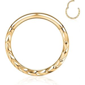 Kal-Boucles D'oreilles 16 G En Acier Inoxydable Pour Septum, Daith, Rook, Tragus, Hélix, Cartilage, Lobe Septum, Bijoux Serpent, Pyramide, Flèche, Étoile, Anneau Segmenté À Charnière - Neuf