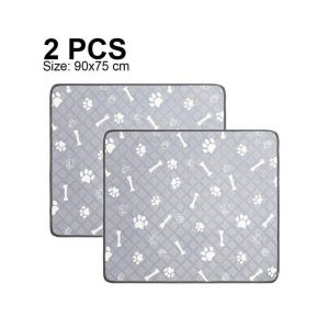 Lot De 2 Tapis De Dressage Imperméables Et Réutilisables Pour Chien ¿ Lavables, Antidérapants, Absorbants, Pour Intérieur/Extérieur, Gris Clair Et Imprimé Floral - Neuf