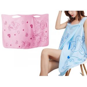 Serviette De Douche Pour Femme, Lot De 2, &Agrave; S&eacute;chage Rapide, Rose Et Bleu - Neuf