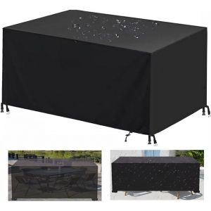 Housse Salon De Jardin,Housse De Table De Jardin Rectangulaire 420d Oxford Tissu Imperméable Anti-Uv Housses Pour Mobilier De Jardin Exterieur Noir 60x60x60cm - Neuf