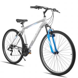 V&eacute;lo Vtt 27.5 Pouces 21 Vitesses Hiland Acier Haute R&eacute;sistance Hardtail V-Brake Agave Homme Femme Gris - Neuf