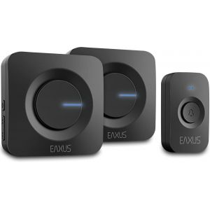 Kalanka-&reg; Sonnette Sans Fil Avec 2 R&eacute;cepteurs - Sonnette Sans Fil Sans Fil, 52 M&eacute;lodies, Affichage Led, &Eacute;tanche Ip56, Noir - Neuf