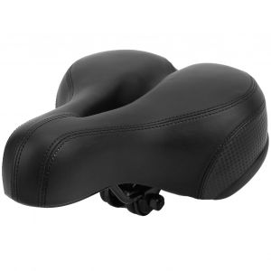 Selle De Vtt Confortable En Cuir Microfibre Avec Ressorts Creux Sculptes (Noir) - Neuf