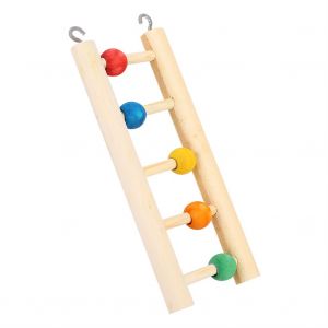 Hjlian Echelle En Bois Pour Perroquet, Jouet Avec Perles Colorees Pour Cage A Oiseaux - Neuf
