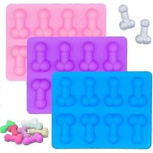 Moule A Glacons, 3 Bacs A Glacons Amusants En Silicone, Glacons En Silicone, Mini Glacons, Moule De Forme Fantaisie Adapte Aux Fetes D'anniversaire Et Au Whisky - Neuf