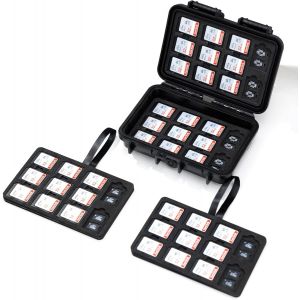PIAL-132 Emplacements Pour Cartes Sd Et Micro Sd,Ip67 Résistant À L'Eau,Design 4 Couches Pour 44 Cartes Sd Sdhc Sdxc Et 88 Cartes Micro Sd,Idéal Pour Accessoires D'Appareil Photo - Neuf
