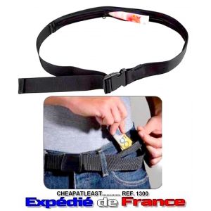 Ceinture Cachette En Nylon Porte Monnaie Billets Cartes de crédit Poche Secrète anti pickpocket Zip Voyage transports en communs - Neuf