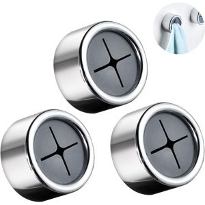 Accroche Torchon, 3 Pièces Porte Torchon, Accroche Torchons Adhesif, Abs Rond Porte Torchon Cuisine, Aucun Perçage Requis, Pour Salle De Bain, Armoire Et Placard - Neuf