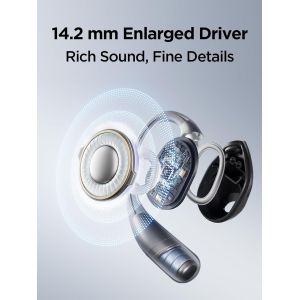 S31 &Eacute;couteurs Ouverts, Bluetooth 5.3, &Eacute;couteurs de Sport, Design divis&eacute; avec Crochets d'oreille, &Eacute;couteurs sans Fil avec 4 Microphones pour des appels clairs, l&eacute;gers 8,2 g, IPX5, EQ, 30H (Noir) - Neuf