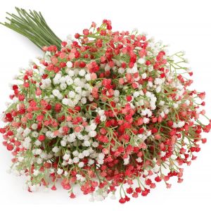 Gypsophila Lot de 15 fleurs artificielles pour bouquet de mariage, f&ecirc;te, centre de table, arrangements floraux et d&eacute;coration d'int&eacute;rieur (rose et blanc) - Neuf