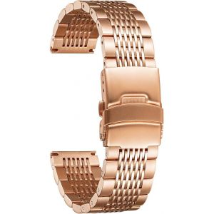Eryi-Bracelet De Montre En Acier Inoxydable Bracelet Montre En Métal Maille Métallique Pour Homme Femme 18mm 19mm 20mm 21mm 22mm 24mm En 5 Couleurs (Noir/Doré/Rose Doré/Argenté/Argenté&noir) - Neuf