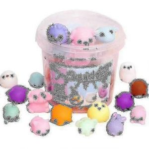 Squishies, 24 pièces, jouets spongieux, cadeaux de fête pour enfants, boîte de rangement pour jouets spongieux Mochi-sept couleurs - Neuf