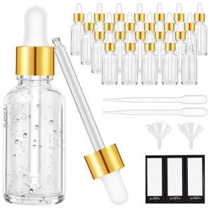 Flacon compte-gouttes en verre 24 Pack de bouteilles en verre transparent vides - Neuf