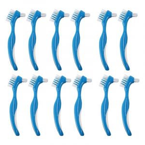 Lot de 12 brosses pour prothèses dentaires, brosses de nettoyage pour prothèses dentaires rigides et fausses dents - Neuf
