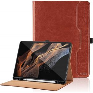 Coque pour Samsung Galaxy Tab S8 Plus 2022 / Tab S7 FE 2021 / Tab S7 Plus 2020 12.4¿PU Cuir Cover Tablette Housse de Protection Auto Réveil/Sommeil, Multi-Angle Étui avec Poche - Noir - Neuf