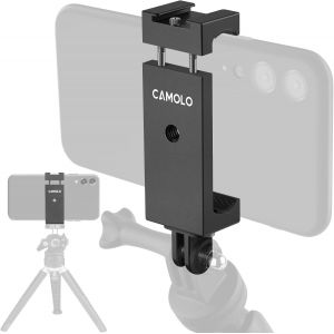 Support De T&eacute;l&eacute;phone Portable Pour Gopro Avec Adaptateur De Sabot De Flash, Support Universel 2 En 1 En M&eacute;tal Avec Support Cold Shoe Mount Et Vis 1/4 Pour Iphone, Gopro, Selfie Stick Vlog[Z4089] - Neuf