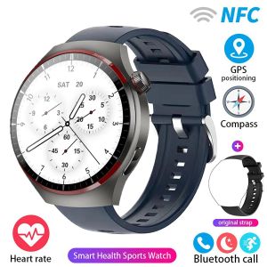2025 Nouvelle Montre 4 Pro Montre Intelligente Hommes Gt4Pro Amoled Hd &Eacute;cran Smartwatch Femmes Bluetooth Appel Gps Nfc Fr&eacute;quence Cardiaque Sport Smartwatch.Blue.Nfc Gps Watch - Neuf