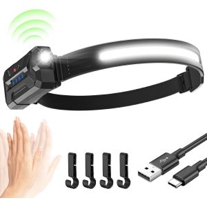 Lampe Frontale Rechargeable,Super Lumineuse &Agrave; 230 &deg; Avec Lumi&egrave;re Rouge,7 Modes D'&eacute;clairage,22 Heures D'autonomie,Lampe Frontale &Eacute;tanche Rechargeable Par Usb Pour Le Camping,Le Travail,Le - Neuf