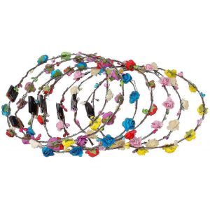 Pack de 10 couronnes de fleurs &agrave; led, coiffe de fleur lumineuse pour la f&ecirc;te - Neuf