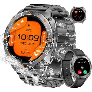 Montre Connectée Homme Avec Fonction De Rotation À 360 Degrés, Appel Bluetooth, Écran Hd De 1,43'' Montre De Fitness Avec Fréquence Cardiaque/Sommeil/Calories, Montre Connectée Pour Android Ios - Neuf