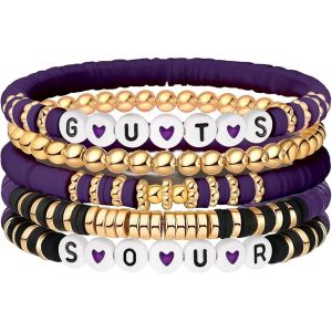 Eryi-Olivia - Ensemble De Bracelets Pour Femmes Et Filles - Bracelets D'amitié Extensibles Inspirés De L'album Guts/Sour - Cadeaux - Bracelets D'amitié Extensibles Faits À La Main Pour Les Fans De - Neuf