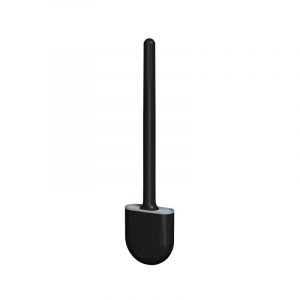 brosse WC plate en silicone noir, brosse WC et support, brosse WC murale, tête de brosse en gel souple sans espace mort - Neuf