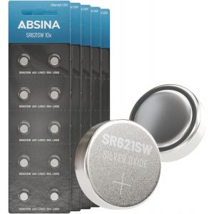 50x Pile SR621SW pour Montre 1,55V oxyde d'argent - Pile Montre 364 &eacute;tanche et Longue dur&eacute;e - Batterie SR621SW / LR621 / SR621 / 364 / V364 / R60 / AG1 - Pile 364 - Neuf