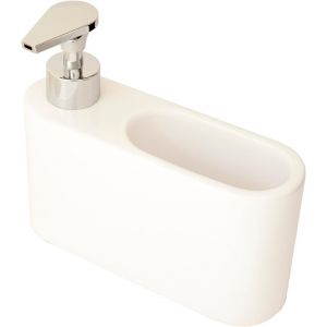 ERYI-Distributeur Liquide Vaisselle Porte Eponge Pour Cuisine | Distributeur Savon Liquide Pour Les Mains Avec Espace Porte Éponge | Porte Savon Cuisine | Matériel: Céramique | Couleur: Blanc - Neuf