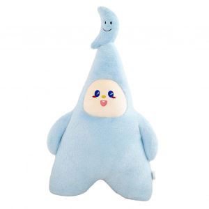 Hjlian Coussin En Peluche Doux Et Agreable Pour La Peau, Coussin Decoratif Pour Lit, Canape, Voiture, Lune Bleue, 82 Cm - Neuf