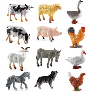 Sansh-Lot De 12 Petits Animaux De La Ferme - Jouets Éducatifs Avec 12 Motifs Différents - Mini Figurines Réalistes En Pvc Pour L'apprentissage - Neuf