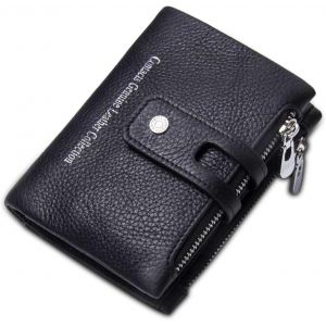 Portefeuille Homme/Femme Court Porte Monnaie Cuir Veritable Portefeuille Avec Poche &Agrave; Monnaie Etui &Agrave; Carte Porte-Carte De Cr&eacute;dit Bourse - Neuf