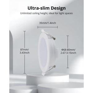 Spot Led Encastrable Extra Plat Lot De 20,Spot Led Dimmable Blanc Froid 6500k 6w 400lm,Spot Etanche Salle De Bain Ip65,Plafonnier Led Encastrable Trou 68-80mm Pour Salon Cuisine Chambre - Neuf