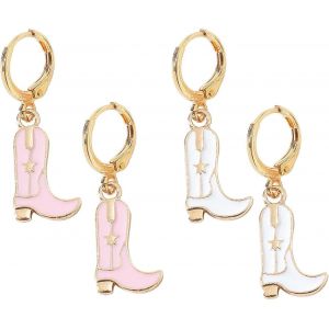 Kalhx-2 Paires De Boucles D'oreilles De Bottes,Accessoires De Cow-Girl Pour Femmes,Accessoires De Cowboy,Boucles D'oreilles De Bottes Occidentales De Cow-Girl - Neuf