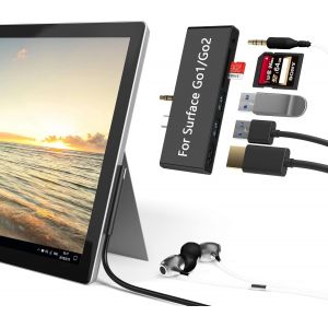 Station d'accueil Surface Go/Go 2/Go 3, Adaptateur HDMI Hub USB C 6 en 2, 2 Ports USB 3.0 (5 GB/s), Prise pour &eacute;couteurs 3,5 mm, Lecteur de Carte SD/TF pour Surface Go1/Go 2 /Aller 3 - Neuf