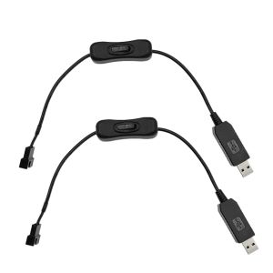 JGD-2 X USB vers 3 broches/4 broches PWM 5 V c&acirc;ble adaptateur d'alimentation de ventilateur avec interrupteur marche/arr&ecirc;t c&acirc;ble de connecteur de ventilateur PC - Neuf