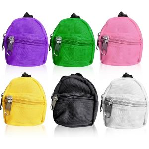 Lot de 6 mini sacs à dos : 6 couleurs petits sacs d'école, sacs à dos poupée miniature fournitures scolaires, mini sac à dos, sac à dos livre miniature, modèle de sac à dos décoratif pour - Neuf