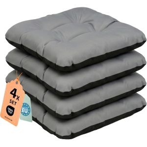 Ulteronixshop-Coussin Pour Chaise, Si&egrave;ge, Banc De Jardin, Canap&eacute; - Lot De 4 Coussins 45x45 Cm - Bain De Soleil - Int&eacute;rieur/Ext&eacute;rieur &iquest; Imperm&eacute;able - Gris - Neuf