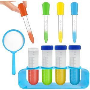 Kaaql-Pipette Enfant,Grande Éprouvette En Plastique Avec Support Et Compte-Gouttes Enfants Potion Fabrication Kit Enfants Jeux Aquatiques Jouets Éducatifs Enfants Garçons Filles Science Experiment Ki - Neuf