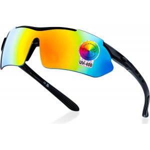 Lunettes De Soleil De Cyclisme Polaris&eacute;es Pour Homme Ou Femme - Protection Int&eacute;grale Uv400 - Avec 5 Verres Interchangeables[Z3629] - Neuf