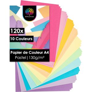 Mevronisshop-120x Papier Pastel A4 10 Couleurs - Feuille De Couleur A4 Pour Bricoler, Plier & Imprimer - Neuf