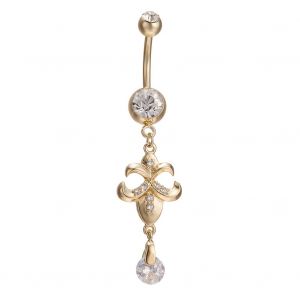 Piercing De Nombril En Zircon, Pendentif Tendance, Mignon, Pieuvre (Or Blanc) - Neuf
