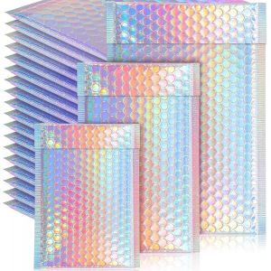 lbgwp60-Lot De 50 Enveloppes À Bulles Métalliques - Imperméables - Auto-Adhésives Pour L'Expédition Et L'Emballage - 3 Tailles - Neuf
