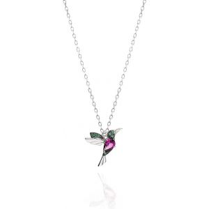 Collier Avec Pendentif Colibri I En Argent Sterling 925 I Cha&icirc;ne En Argent V&eacute;ritable Plaqu&eacute; Or I Pendentif Oiseau En Zircone Cubique (Collier Colibri Dor&eacute;) - Neuf
