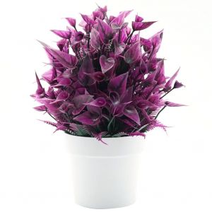 HJLIAN Plante artificielle en pot, decoration de bonsai, pot de fleurs pour la maison ou le bureau (rose rouge) - Neuf