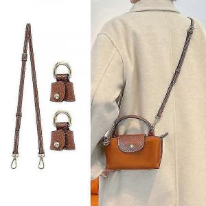 Bandouliere en cuir pour mini sac Longchamp Universite, bandouliere grise, accessoire de modification sans perforation - Neuf